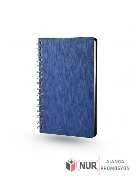 Spiralli Tarihsiz Termo Deri Kapaklı Krem Kağıt 13x21 cm Promosyon Defter